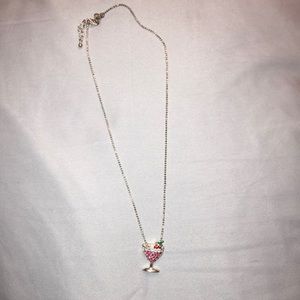 Pink margarita silver necklace